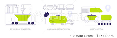 Freight transportation abstract concept vector illustrations. Freight transportation abstract concept vector illustrations. 143748870