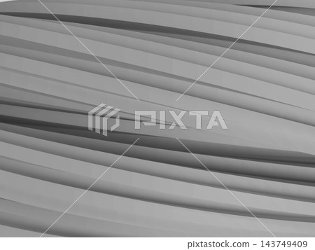 A monochrome abstract 3D illustration depicting flowing curves and layered arches. A monochrome abstract 3D illustration depicting flowing curves and layered arches. 143749409