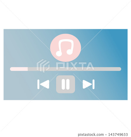 Minimal blue audio music player bar media interface element sticker print visual graphic clipart artwork design icon illustration Minimal blue audio music player bar media interface element sticker print visual graphic clipart artwork design icon illustration 143749633