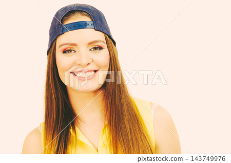 Beautiful young girl smiling. 143749976