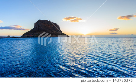 Monemvasia island at morning, Greece 143750375