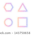 Set of 4 colorful halftone geometric frames 143750658