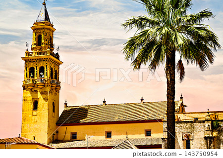 Bell tower of the Church of Santiago in Alcala de Guadaira, located in Plaza del Derribo; Seville. Bell tower of the Church of Santiago in Alcala de Guadaira, located in Plaza del Derribo; Seville. 143750954