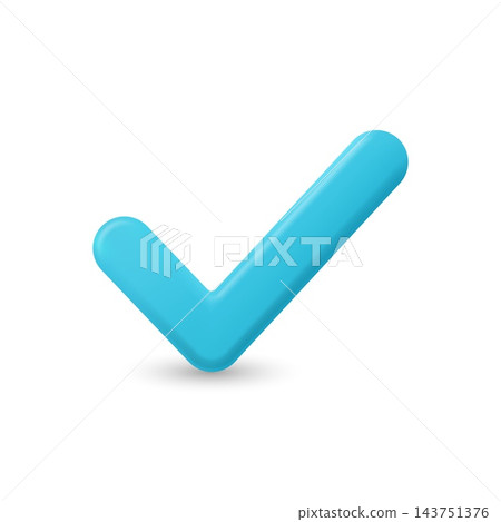 Blue Check Mark, Vector Illustration. 3d Check Mark with Rounded Shape. Check Mark Isolated for Approval, Confirmation, Success, Correct Answer, Verification, Checklist, Completed Task, Status Blue Check Mark, Vector Illustration. 3d Check Mark with Rounded Shape. Check Mark Isolated for Approval, Confirmation, Success, Correct Answer, Verification, Checklist, Completed Task, Status 143751376