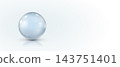 Abstract background with glossy, glass, light blue sphere on a light background. 143751401