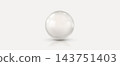 Abstract background with a glossy, transparent glass sphere on a light background. 143751403