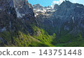 Rocky snow mountains aerial view 143751448