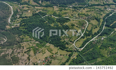 Green hills mountains and ethno village in Serbia Green hills mountains and ethno village in Serbia 143751492