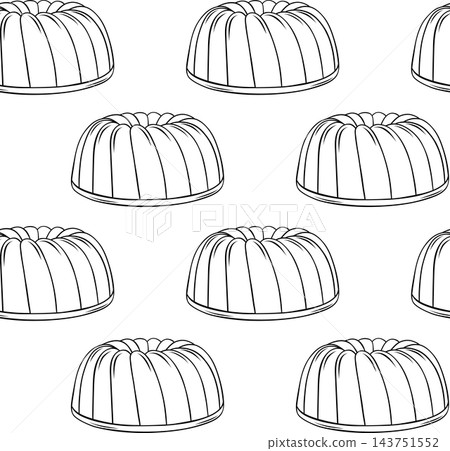 Cupcake pan pattern doodle in black and white sketch style. Simple illustration for bakery branding, baking menus and packaging design Cupcake pan pattern doodle in black and white sketch style. Simple illustration for bakery branding, baking menus and packaging design 143751552