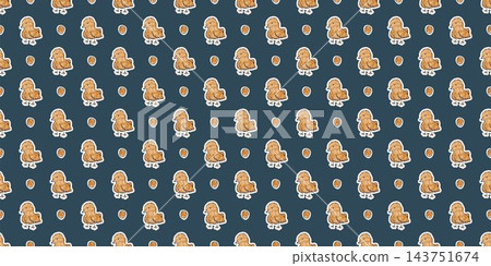 .Whimsical chick pattern inspired by cottagecore and folk art. 143751674