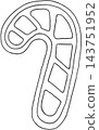 Christmas Gingerbread Candy cane Line Art 143751952