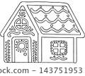 Christmas Gingerbread House Line Art 143751953