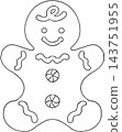 Christmas Gingerbread Line Art 143751955