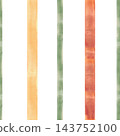Striped watercolor seamless pattern. Orange, yellow gold, green, terracotta nature coloured abstract stripes. Hand painted isolated from background illustration. Autumn print for wallpaper design. 143752100