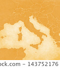 Ocher map of Italy - Blank map 143752176