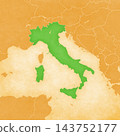 Ocher map of Italy 143752177