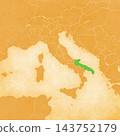 Ocher map of Italy - Apulia 143752179