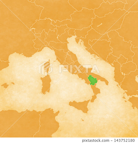 Ocher map of Italy - Basilicata 143752180