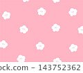 插圖素材，背景為日式圖案，點綴著零星的梅花。 143752362