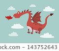 Cute cartoon flying dragon 143752643