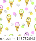 Seamless hedgehog ice cream cone pattern 143752648