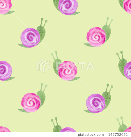 Seamless watercolor snails pattern 143752651