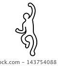 A person energetically jumping around in the stick figure series A person energetically jumping around in the stick figure series 143754088