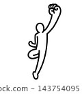 A stick figure making a victory pose A stick figure making a victory pose 143754095