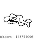 A stick figure in the series playing with a smartphone while lying down. A stick figure in the series playing with a smartphone while lying down. 143754096