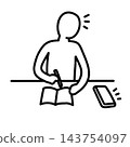 An illustration of someone who is distracted by their smartphone while studying. An illustration of someone who is distracted by their smartphone while studying. 143754097
