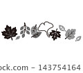 可愛的落葉線條（黑白） 143754164