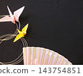 Gold mizuhiki and black background 143754851
