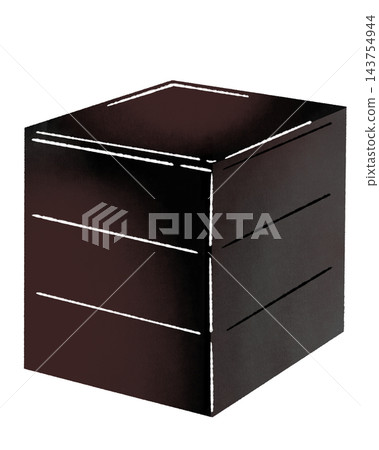 A simple black lacquered bento box A simple black lacquered bento box 143754944