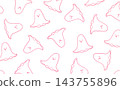 Line drawing pattern of octopus-shaped sausages (pink) 143755896