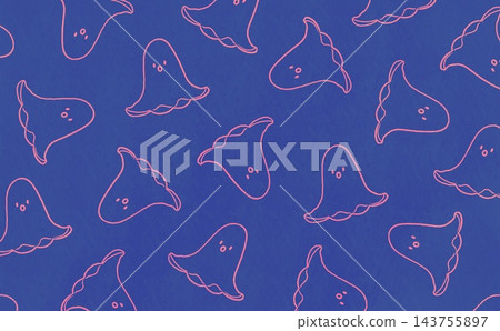 Octopus-shaped sausage line drawing pattern (pink x navy) Octopus-shaped sausage line drawing pattern (pink x navy) 143755897