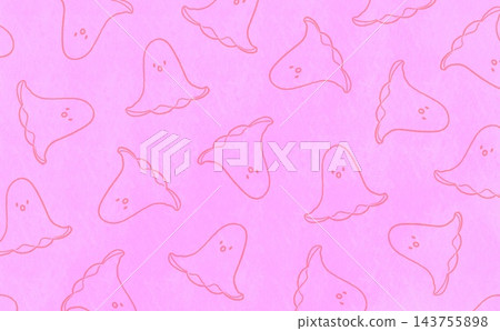 Octopus-shaped sausage line art pattern (pink x pink) 143755898