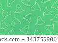 Octopus-shaped sausage line drawing pattern (white x light green) 143755900