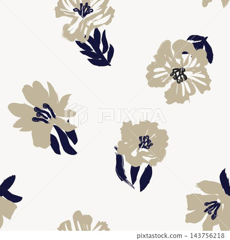 Beige Floral Brushstroke Clip Art seamless pattern design for fashion and home textiles, graphics and backgrounds Beige Floral Brushstroke Clip Art seamless pattern design for fashion and home textiles, graphics and backgrounds 143756218