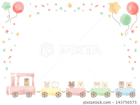 Graduation Certificate/Completion Certificate Template | A4 Frame Material for Kindergarten/Preschool Message Cards (Watercolor Animal Train) Graduation Certificate/Completion Certificate Template | A4 Frame Material for Kindergarten/Preschool Message Cards (Watercolor Animal Train) 143756573