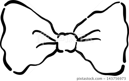 Cute Bow Tie Illustration Outline Hand Drawn Doodle 143756973