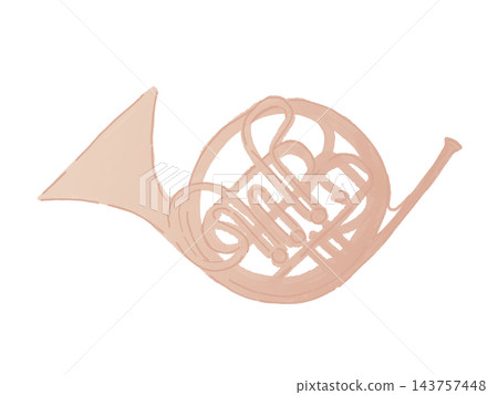 A simple pink French horn A simple pink French horn 143757448