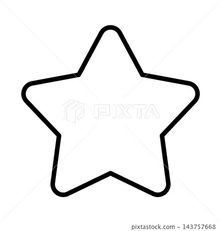 Star icon, pentagram, black and white, single item, Christmas, simple, winter, vector illustration 143757668