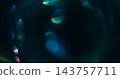 Blur reflection prism. Bokeh light. Colorful twinkle on dark black background. Green blue red round crystal lens neon abstract illumination. 143757711