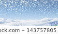 Winter background design of snowdrift with snow falling 3D render 143757805