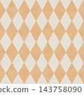 Diamond seamless pattern with watercolor yellow rhombus on a light background. Geometric harlequin texture creates vintage design. Use for wallpaper and fashion fabric. Retro circus textile print. 143758090