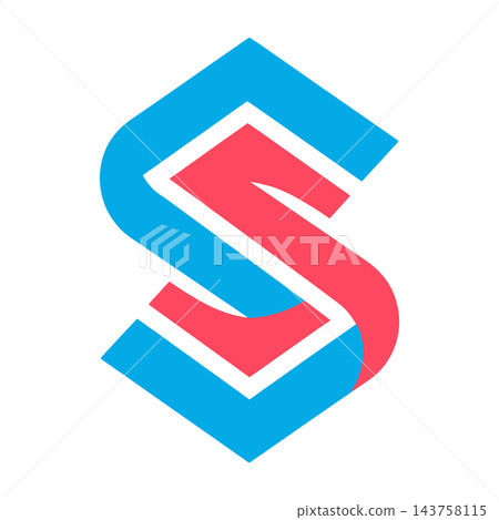 Abstract Letter S Logo Design Featuring Geometric Interlocking Shapes and Colors Abstract Letter S Logo Design Featuring Geometric Interlocking Shapes and Colors 143758115