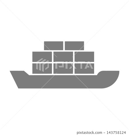 Cargo ship with stacked shipping containers on deck Cargo ship with stacked shipping containers on deck 143758124