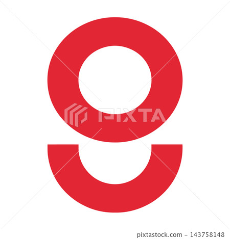 Red symbol logo letter o shape graphic mark Red symbol logo letter o shape graphic mark 143758148