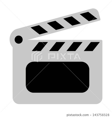 Movie Clapperboard Symbol Icon Representing Cinema Film Production and Media Arts Movie Clapperboard Symbol Icon Representing Cinema Film Production and Media Arts 143758328