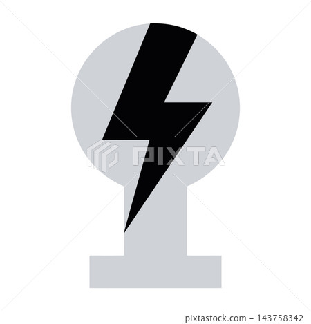 Lightning Bolt Icon Symbolizing Electric Power and High Voltage Energy Concept Lightning Bolt Icon Symbolizing Electric Power and High Voltage Energy Concept 143758342
